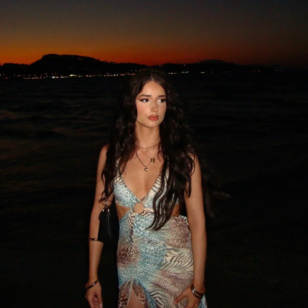 High Slit Ruffle Hem Dress - Picture 2 of 7